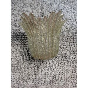 Murano Petal Glass Glitter Dish Decorative Candy Candle Holder Made in Italy
